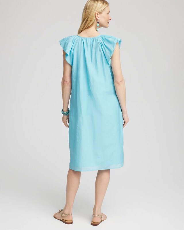 Cotton-Silk Voile Popover Dress - image 3